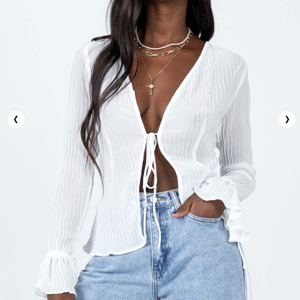 Brody long sleeve top white from Princess Polly